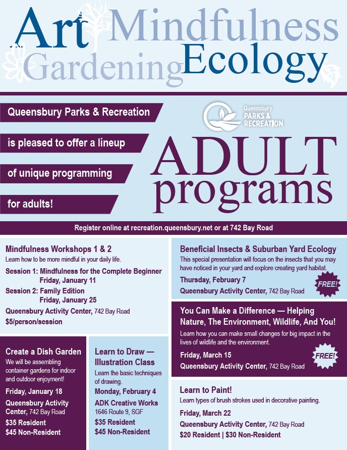 Adult Programs: Art-Mindfulness-Gardening-Ecology Adult Programs: Art-Mindfulness-Gardening-Ecology