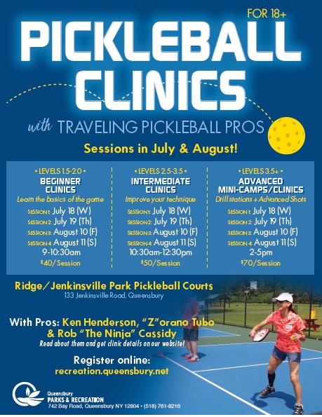 Pickleball Clinics with Traveling Pros : Queensbury Parks & Recreation